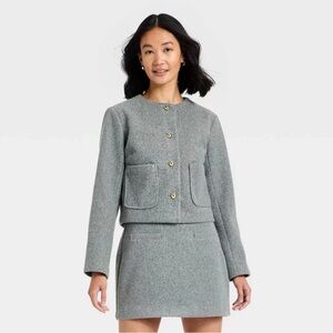 Women's Brushed Boucle Gray Jacket